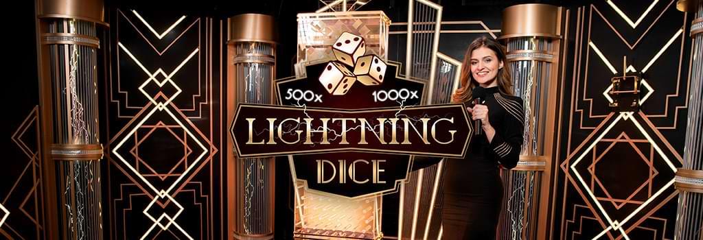 Kvinnlig live dealer i svart - tarningar spel - Lightning Dice - Livecasino Evolutio
