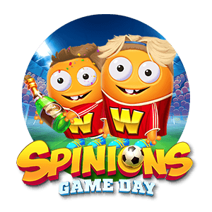 2 Spinons-figurer med champagne, fotboll, spinions Game Day spelautomat