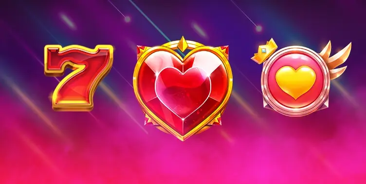 spelsymboler hjarta sjua Valentines spel 2024