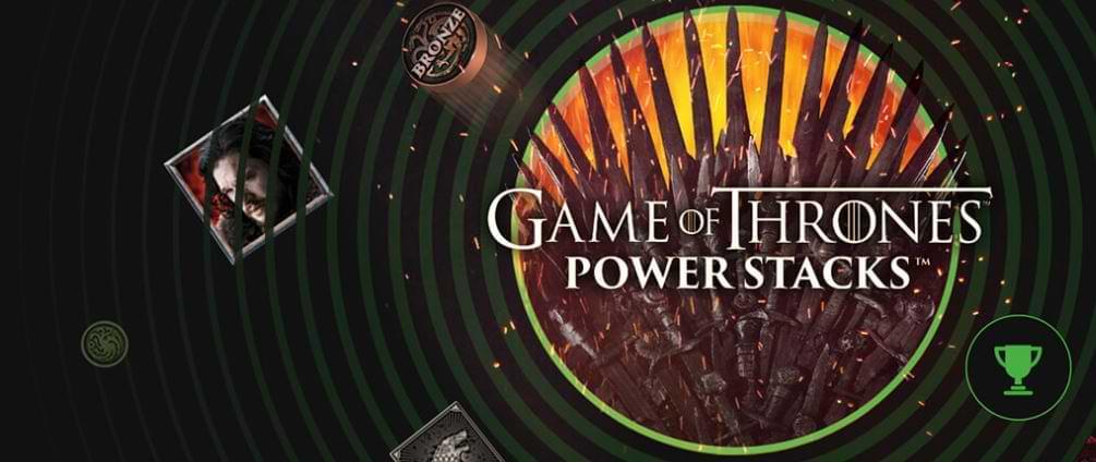 Game of Thrones rund ikon på svart bakgrund med text - Unibet Recension