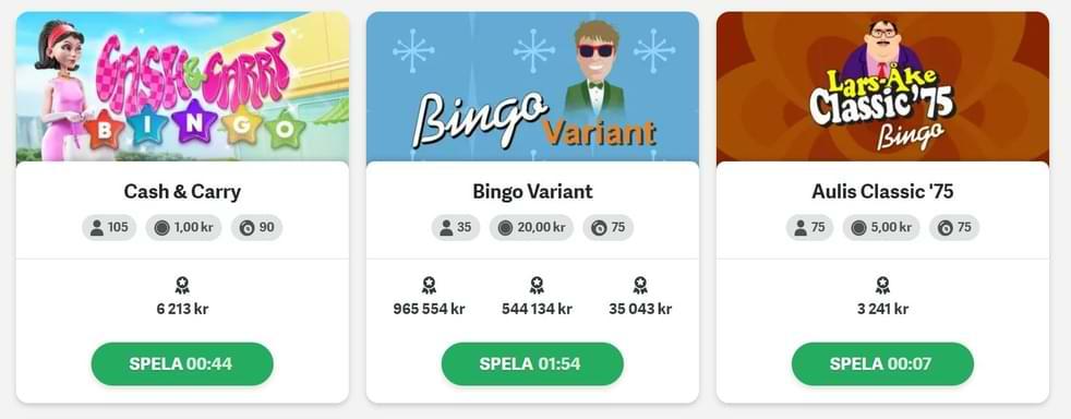 3 bingo spel hos Paf Bingo - Paf Casino recension