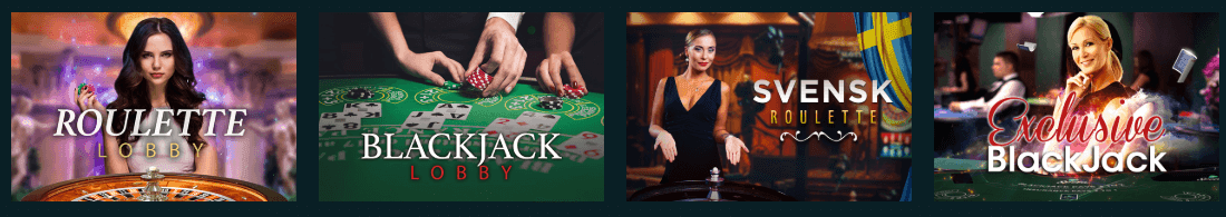 Spela live casino utbud