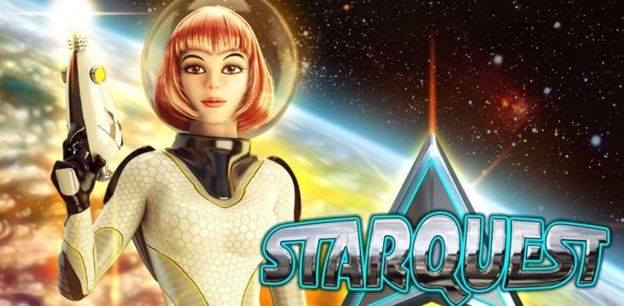 Rodharig tjej i rymddrakt - Starquest Megaways spelautomat