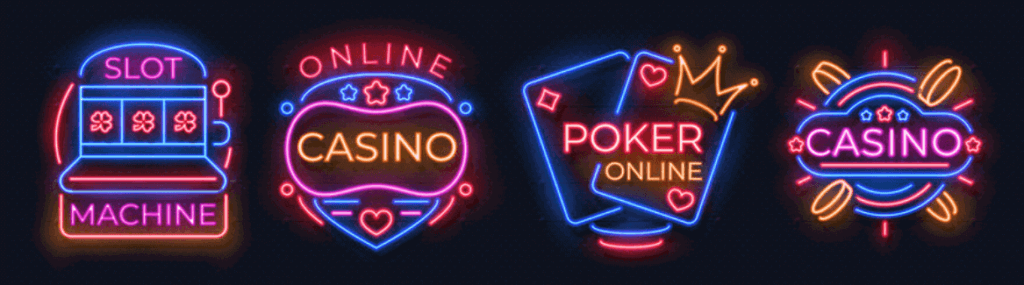  olika sorters casinospel neonskyltar