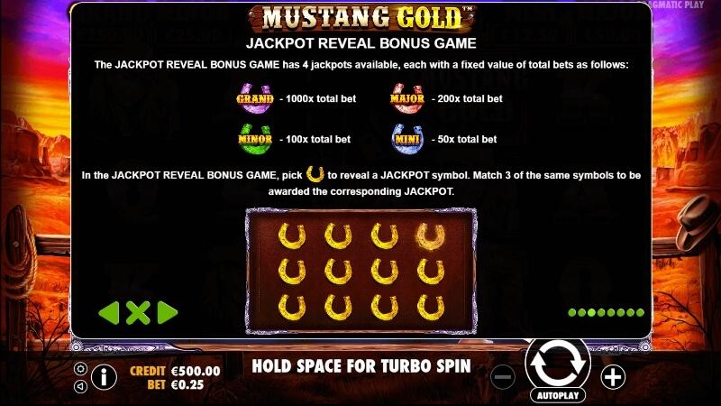 printscreen Mustang Gold Jackpott