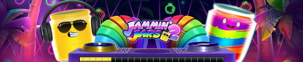 Regnbågsfärgad burk DJ - Slot banner Jammin Jars 2
