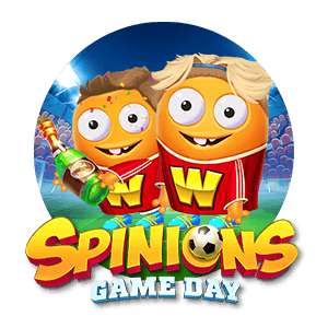 2 Spinons-figurer med champagne, fotboll, spinions Game Day spelautomat