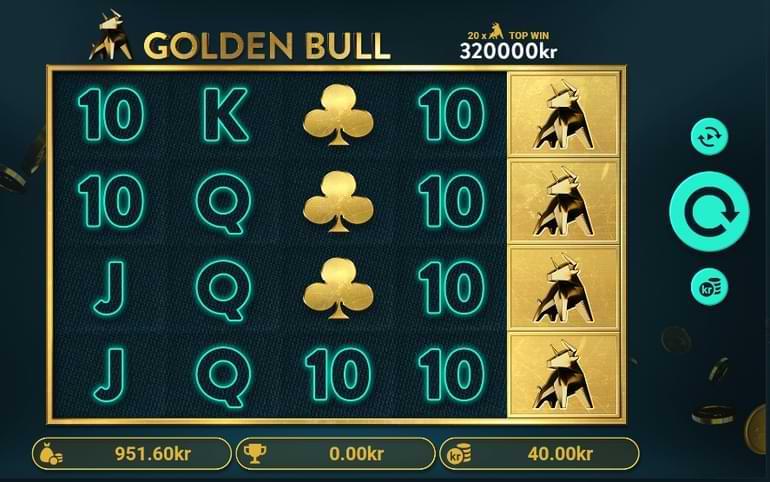 Splelplan spelautomat klover och tjur - Golden Bull exklusivt No Account Casino - julkalendern CasinoGuide.se
