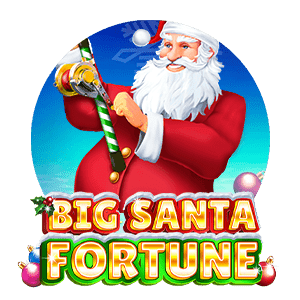 Jultomte i rod dress med fiskespo - Big Santa Fortune exklusiv spelautomat jultema