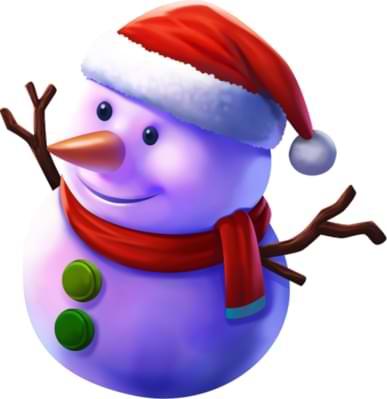 Snogubbe med rod luva och halsduk med morotsnasa - Santas Great Gift spelautomat online
