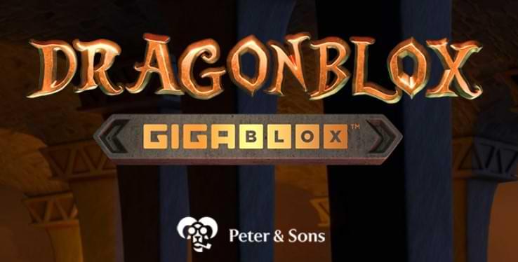 morka valv i bakgrunden med gyllene text Dragonblox Gigablox - spelautomat Recension veckans slot