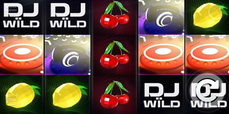 DJ Wilds symboler fruktsymboler spelplan spelautomat DJ Wild - slot recension