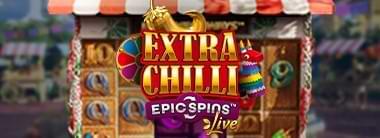 Spelplan som marknadsstand - text Extra Chilli Epic Spins Live - artikel livespel Evolution