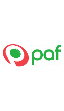 vit bakgrund - gron logga med text - Paf Casino