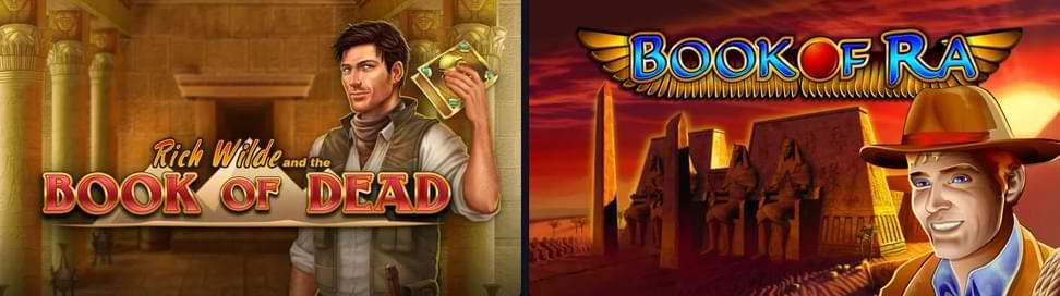 2 spelautomater egyptisk bakgrund man med hatt och bok - spel X3000 Casino - casinoGuide recension