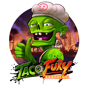 Gron figur med tummen upp - Taco Fury XXXTreme Spelautomat logga