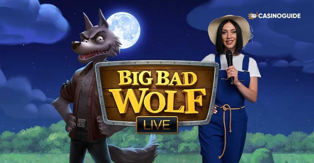 Varg, mane och tjej i snickarbyxor - Big Bad Wolf Live - casino spel