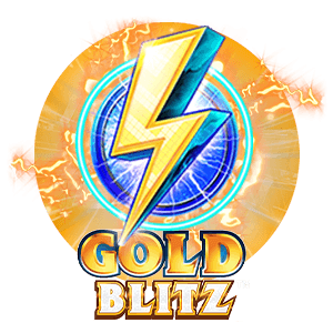 Gul cirkel med blatt o blixt - Gold Blitz logga spelautomat