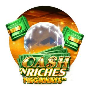 Guldfarg - grona sedlar - logga Cash N Riches Megaways - slot recension