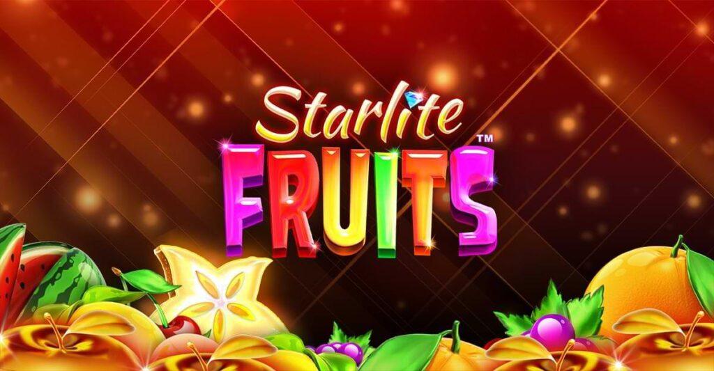 Frukter - text i olika farger - Starlite Fruits - spelautomat recension