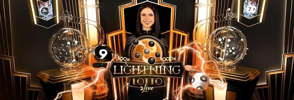 gulddekor - Bingomaskin - kvinnlig live dealer - Lightning Lotto Live - recension