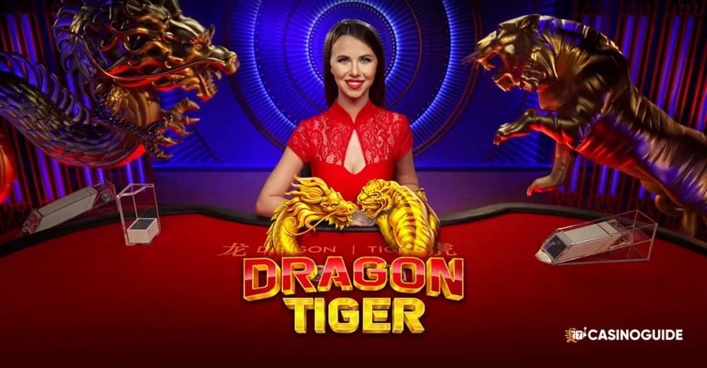 kvinnlig livedealer drake Dragon Tiger livespel
