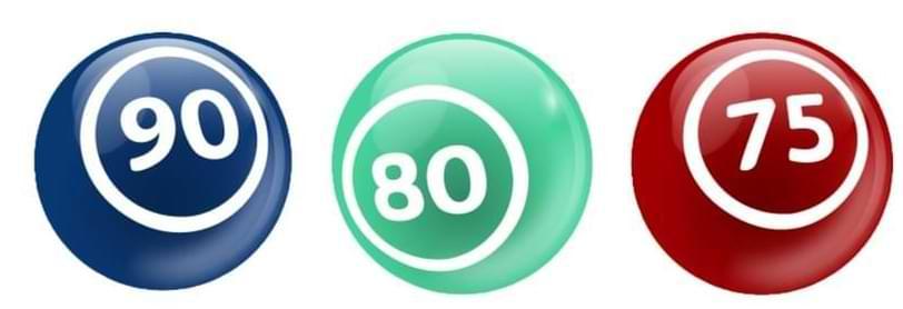 Bingobollar bla, gron,, rod med 90 - 80 - 75 Nyhet PlayOJO Bingo online