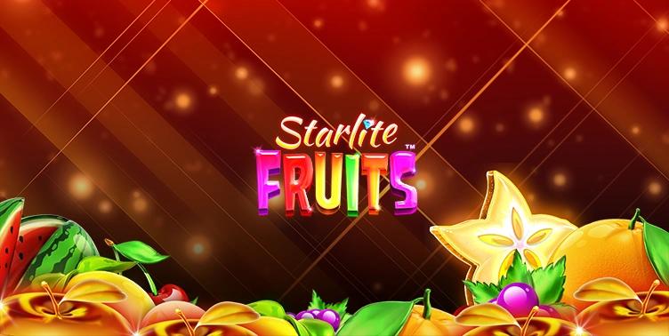 Frukter - text i olika farger - Starlite Fruits - spelautomat recension
