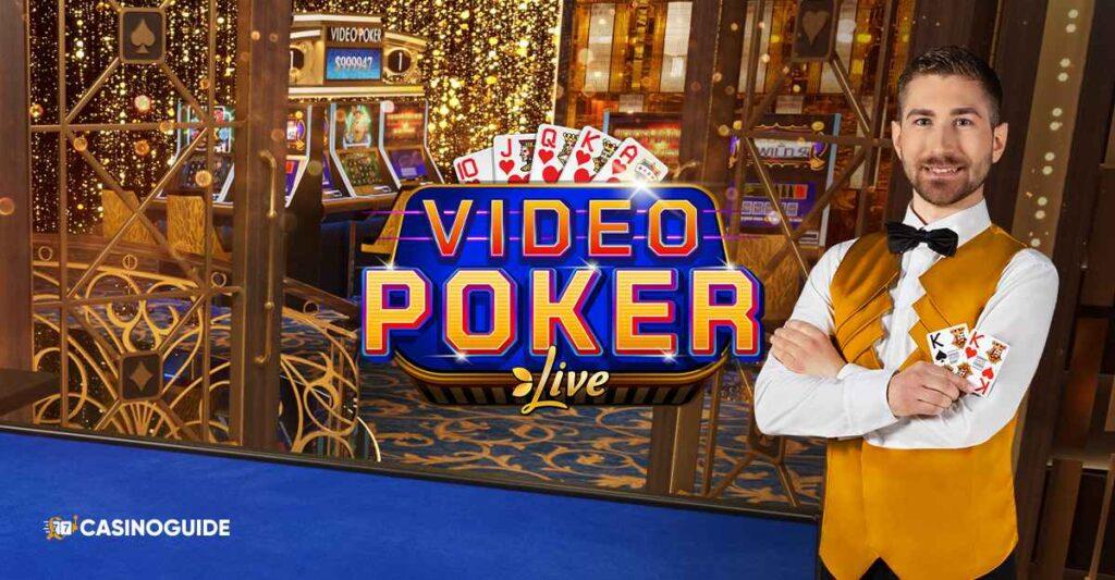 Livedealer i gul vast o fluga - Evolution Videopoker Live casinospel online