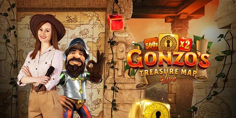 tjej med hatt o mikrofon - Gonzo - Live Casino Spel Gonzos Treasure Map Live