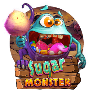 Gront monster med godis - Sugar monster spelautomat - slot logga