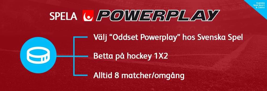 Rod bakgrund - puck med text o forklaring Spela PowerPlay Svenska Spel