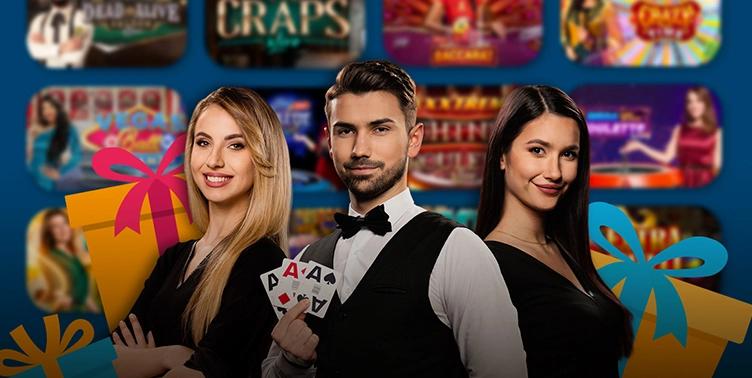 1 manlig 2 kvinnliga live casino dealers - bonussymbol - Live Casino Bonusar 2023 CasinoGuide.se
