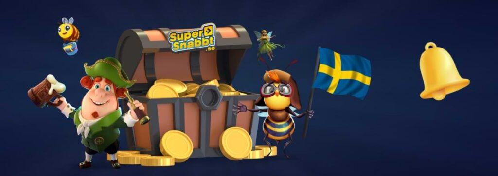 Skattkista med pengar - svenska flaggan - Supersnabbt.se casino nytt 2023
